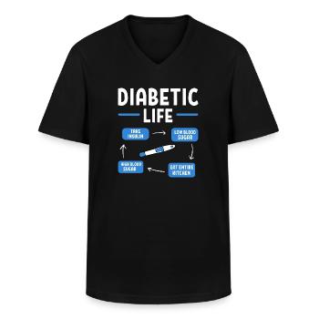 Diabetiker Insulin - Men's V-Neck T-Shirt - black - Front - AI Model Male 178 dark (178cm)