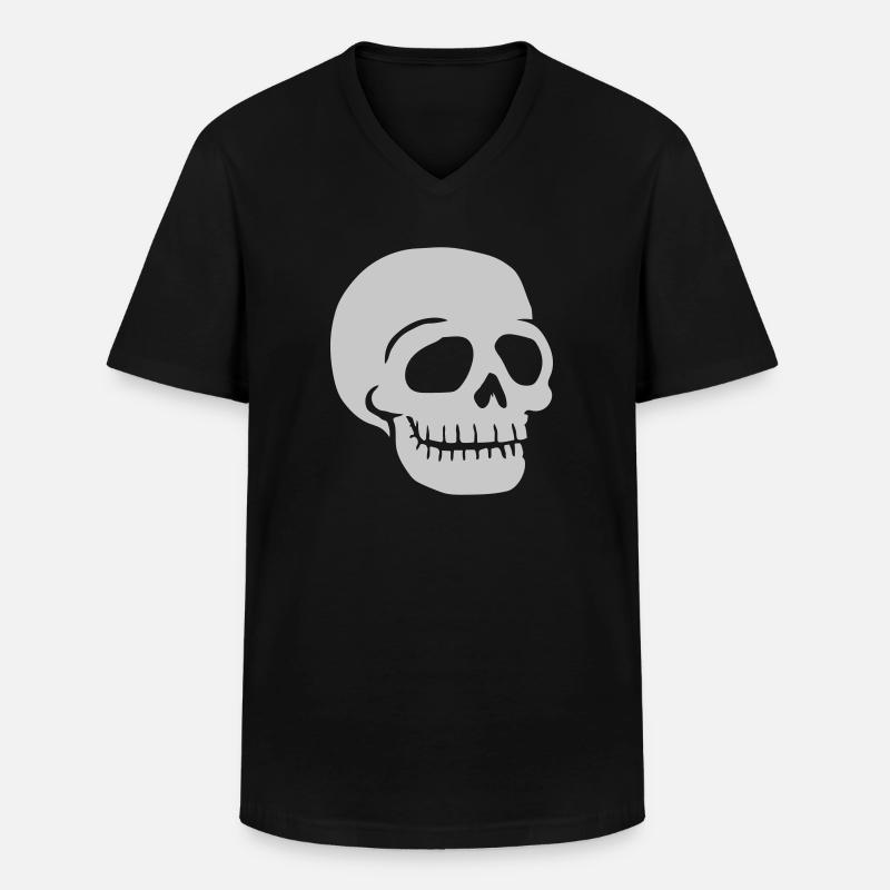 Comic skull friendly skull - Men's V-Neck T-Shirt - black