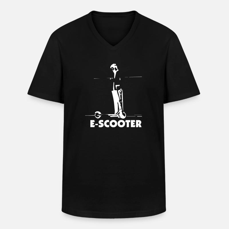 E-Scooter E-Roller Scooter - T-shirt col V Homme - noir