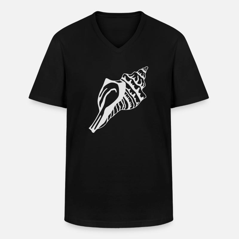 Muscheln - Männer-T-Shirt mit V-Ausschnitt - Schwarz