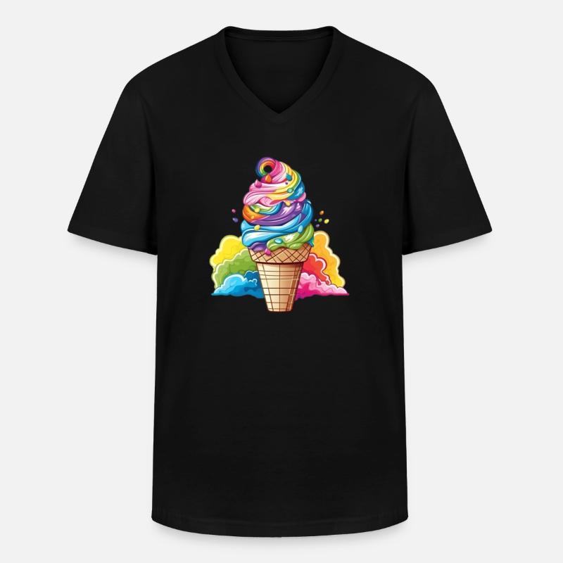 Regbue-Eis - Männer-T-Shirt mit V-Ausschnitt - Schwarz