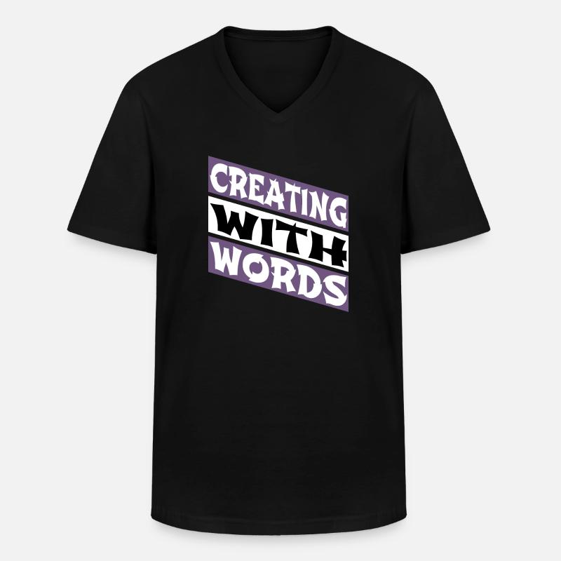 sayings writing writing techniques - Männer-T-Shirt mit V-Ausschnitt - Schwarz