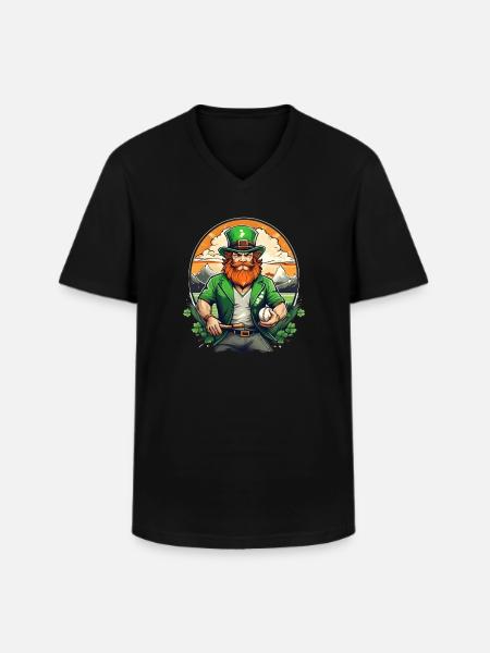 St. Patrick's Day Shamrock Baseball - Men's V-Neck T-Shirt - black
