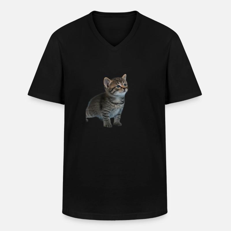 Süßes Kätzchen - Männer-T-Shirt mit V-Ausschnitt - Schwarz