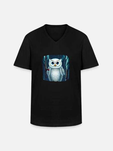 Weihnachtsmotiv Schneeeule - Männer-T-Shirt mit V-Ausschnitt - Schwarz