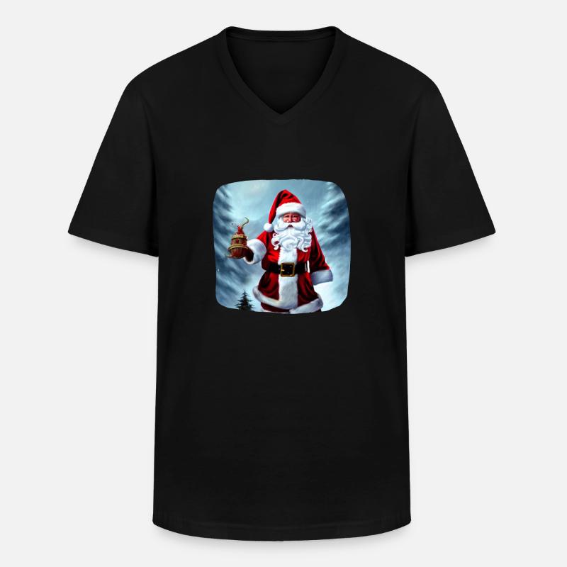Weihnachtsmann - Männer-T-Shirt mit V-Ausschnitt - Schwarz