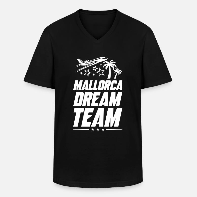 Mallorca Dream Team - Männer-T-Shirt mit V-Ausschnitt - Schwarz