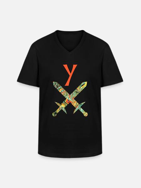 Épées croisées E 200 y - T-shirt col V Homme - noir