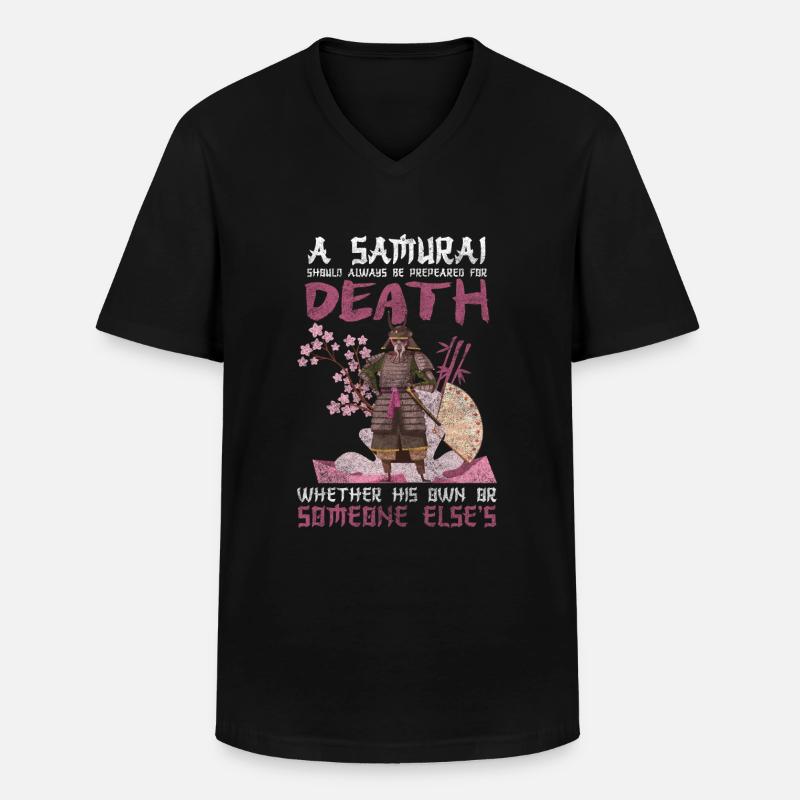 Samurai Aikido Ronin - Männer-T-Shirt mit V-Ausschnitt - Schwarz
