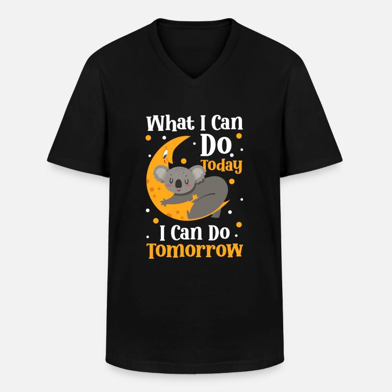 Koala Bären Baum - Männer-T-Shirt mit V-Ausschnitt - Schwarz