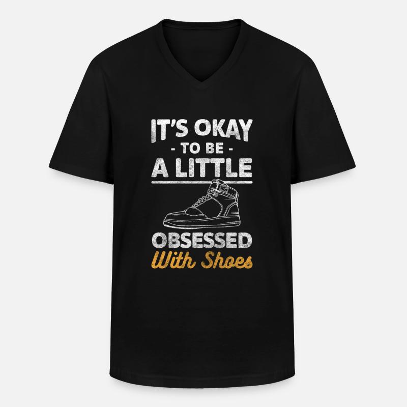 Schuhe Ehefrau Sneaker Kaufsucht - Männer-T-Shirt mit V-Ausschnitt - Schwarz