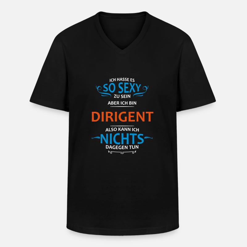 Dirigent Beruf - Männer-T-Shirt mit V-Ausschnitt - Schwarz