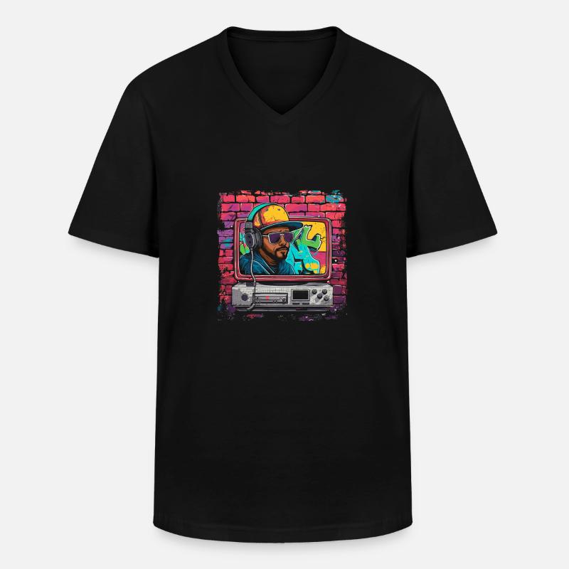 Retro style - Männer-T-Shirt mit V-Ausschnitt - Schwarz