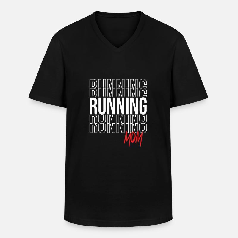 Marathon - Männer-T-Shirt mit V-Ausschnitt - Schwarz