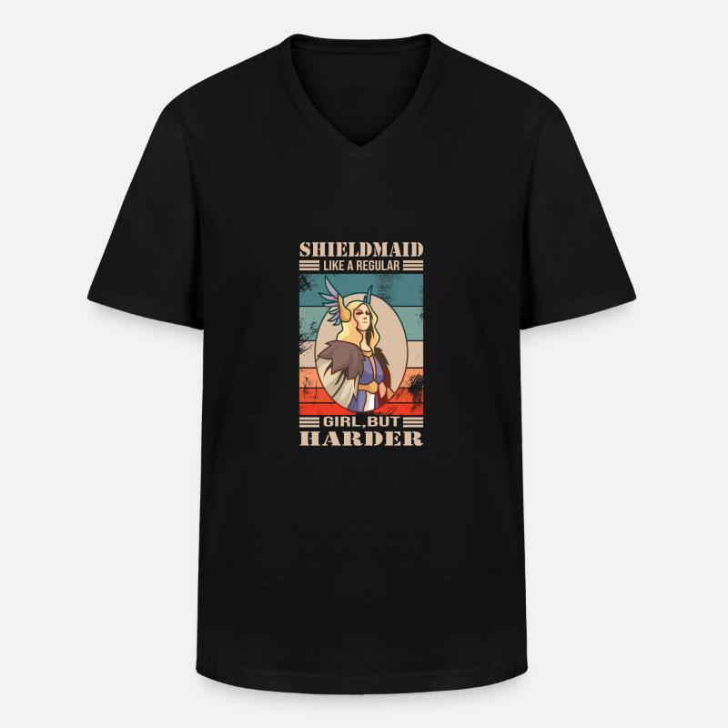 Wikinger - Männer-T-Shirt mit V-Ausschnitt - Schwarz