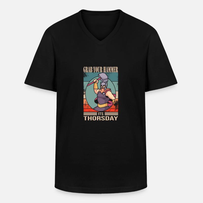 Wikinger - Männer-T-Shirt mit V-Ausschnitt - Schwarz