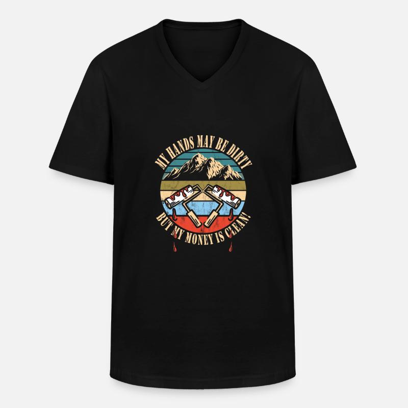 Maler - Männer-T-Shirt mit V-Ausschnitt - Schwarz