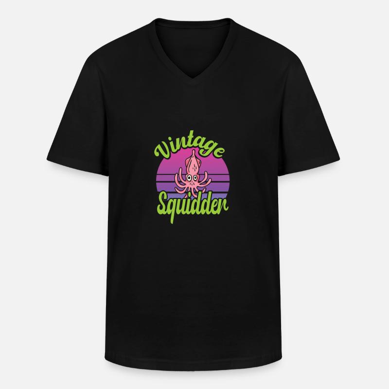 Oktopus - Männer-T-Shirt mit V-Ausschnitt - Schwarz
