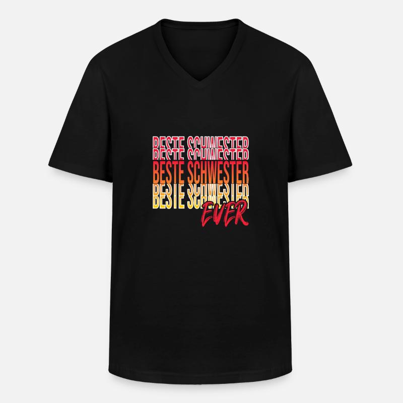 Beste Schwester - Männer-T-Shirt mit V-Ausschnitt - Schwarz