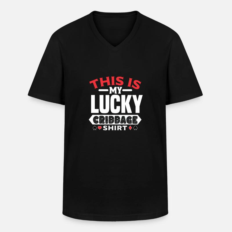 Cribbage - Männer-T-Shirt mit V-Ausschnitt - Schwarz