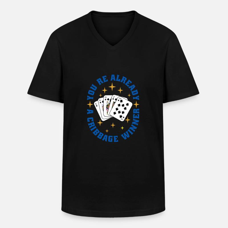 Cribbage - Männer-T-Shirt mit V-Ausschnitt - Schwarz