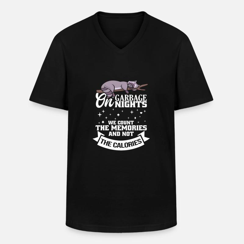 Waschbär - Männer-T-Shirt mit V-Ausschnitt - Schwarz