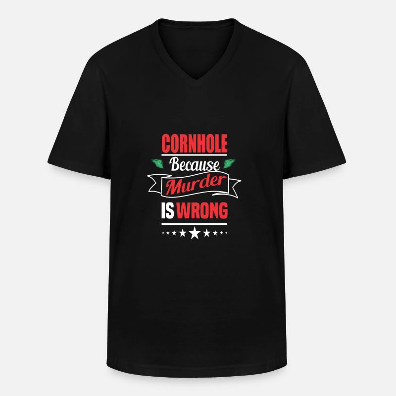 Cornhole - Männer-T-Shirt mit V-Ausschnitt - Schwarz