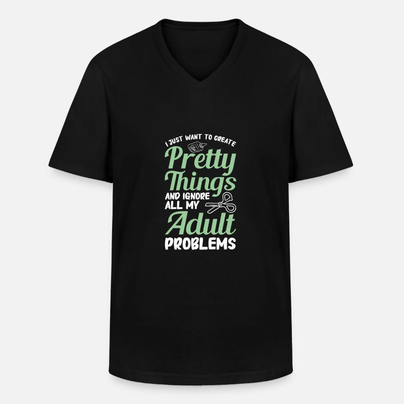 Basteln - Männer-T-Shirt mit V-Ausschnitt - Schwarz