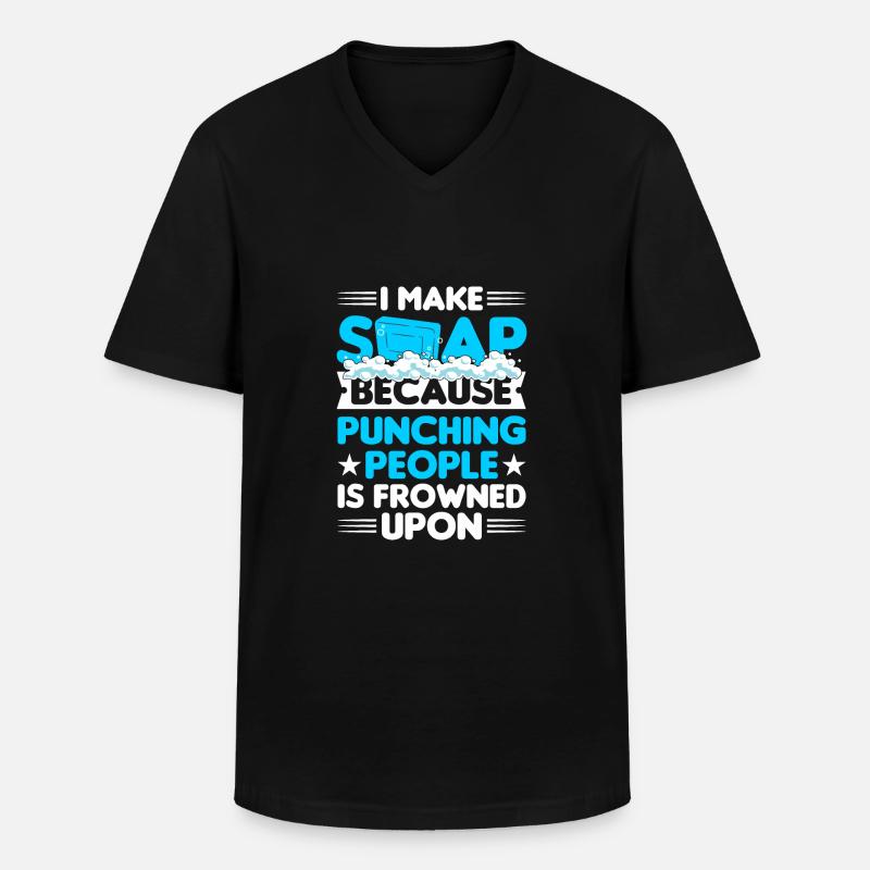 Seife machen - Männer-T-Shirt mit V-Ausschnitt - Schwarz