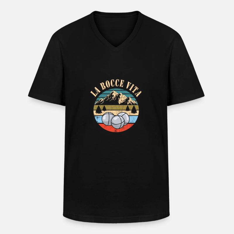 Bocce - Männer-T-Shirt mit V-Ausschnitt - Schwarz
