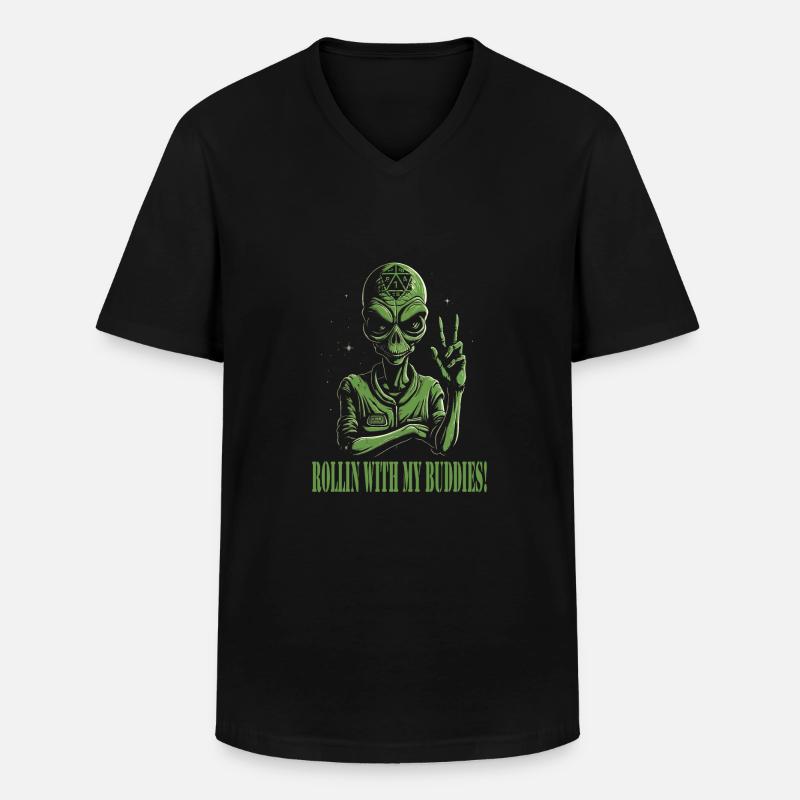Rollenspiel - Männer-T-Shirt mit V-Ausschnitt - Schwarz