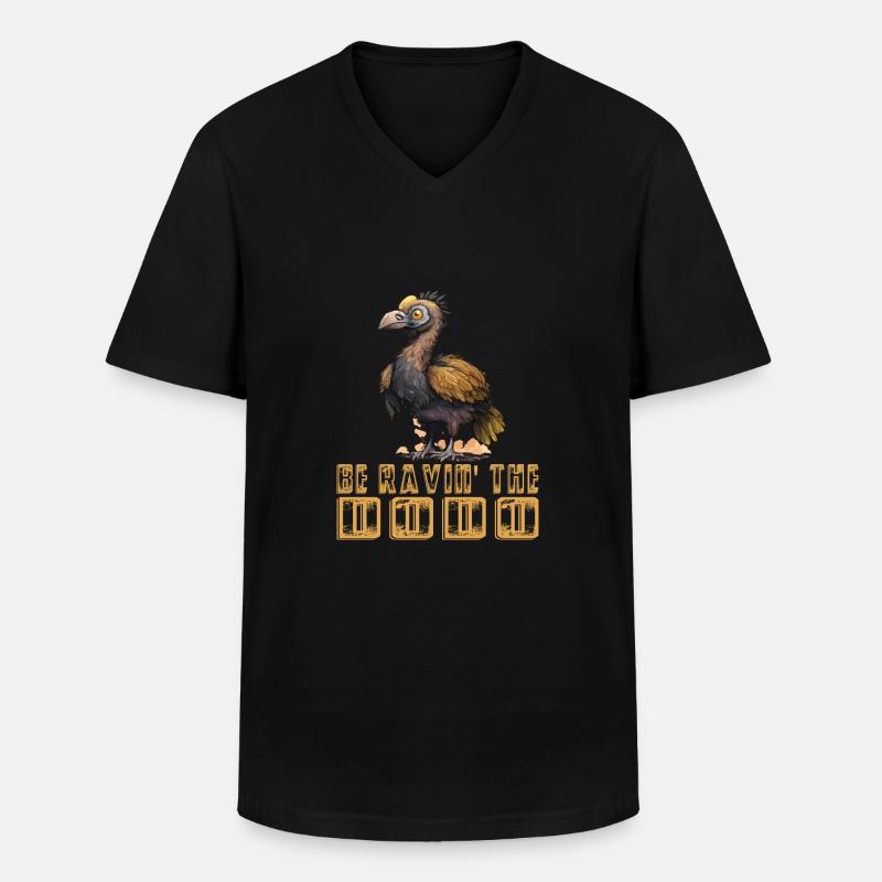 Dodo - Männer-T-Shirt mit V-Ausschnitt - Schwarz