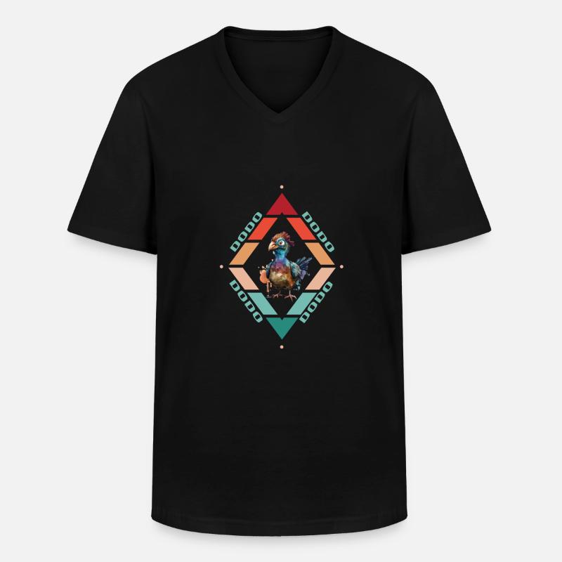 Dodo - Männer-T-Shirt mit V-Ausschnitt - Schwarz