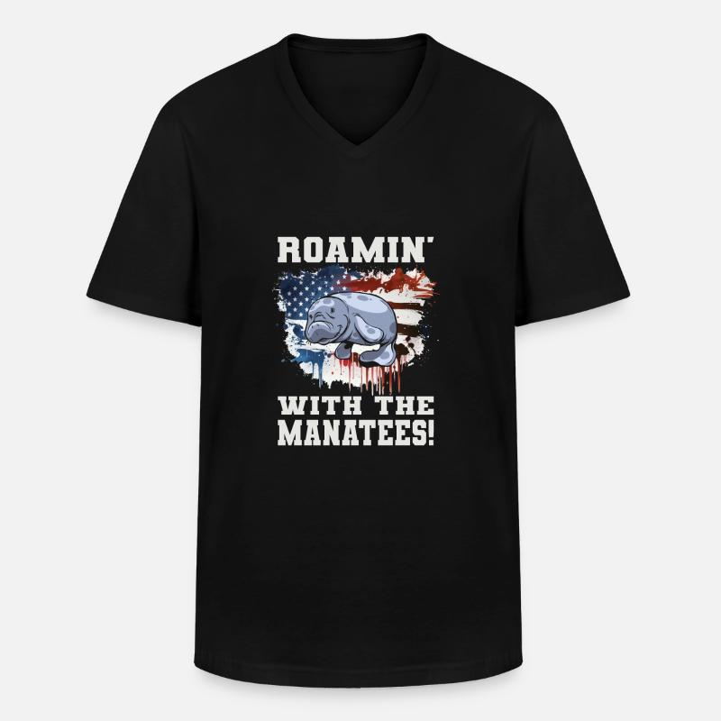 Seekuh - Männer-T-Shirt mit V-Ausschnitt - Schwarz