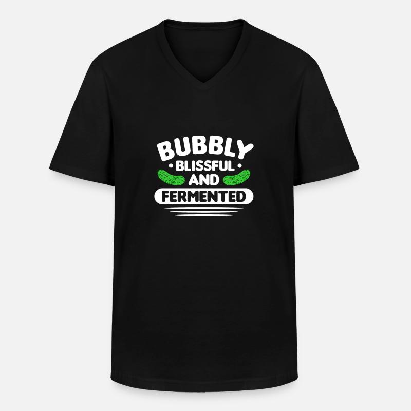 Gurken - Männer-T-Shirt mit V-Ausschnitt - Schwarz