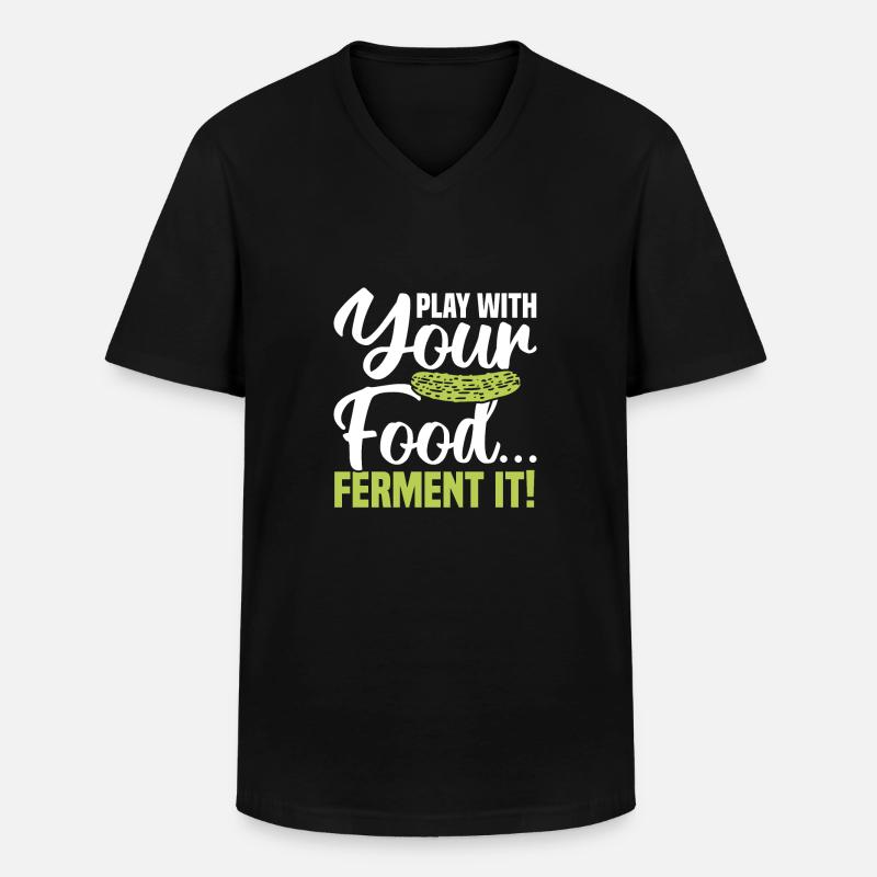 Gurken - Männer-T-Shirt mit V-Ausschnitt - Schwarz