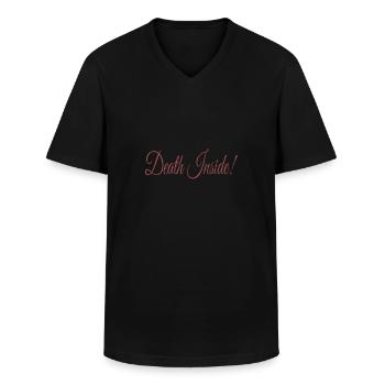 Goth Emo - T-shirt col V Homme - noir - Devant - AI Model Male 178 dark (178cm)