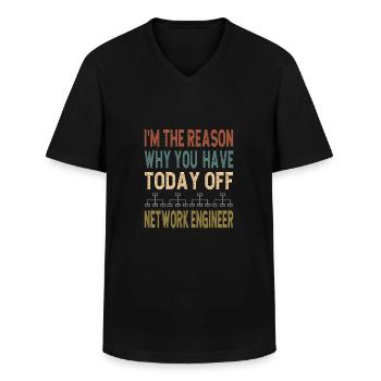 Network Engineer - Männer-T-Shirt mit V-Ausschnitt - Schwarz - Vorne - AI Model Male 178 dark (178cm)