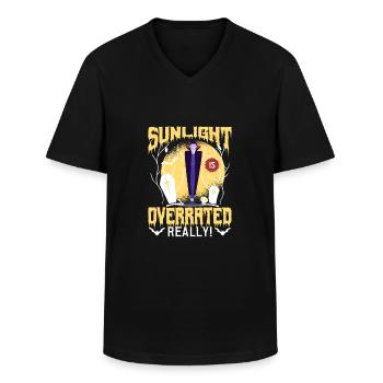 Goth Emo - T-shirt col V Homme - noir - Devant - AI Model Male 178 dark (178cm)