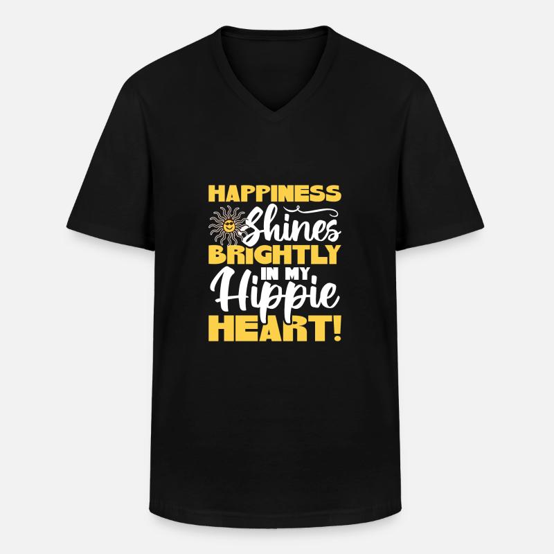 Hippie - Männer-T-Shirt mit V-Ausschnitt - Schwarz