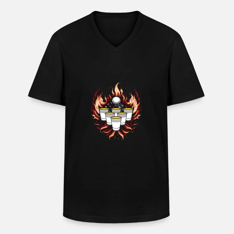 Trinkspiel - Männer-T-Shirt mit V-Ausschnitt - Schwarz