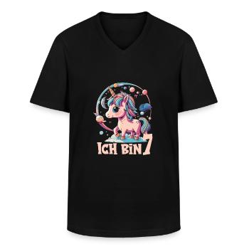 7. Geburtstag - Männer-T-Shirt mit V-Ausschnitt - Schwarz - Vorne - AI Model Male 178 dark (178cm)