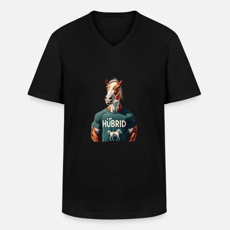 Reiten - Männer-T-Shirt mit V-Ausschnitt - Schwarz