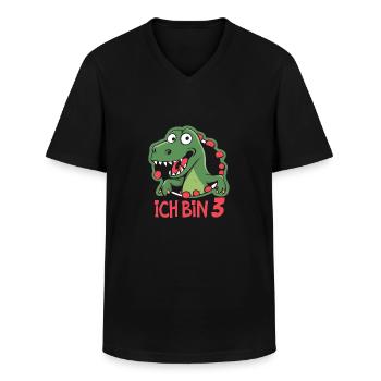 3. Geburtstag - Männer-T-Shirt mit V-Ausschnitt - Schwarz - Vorne - AI Model Male 178 dark (178cm)