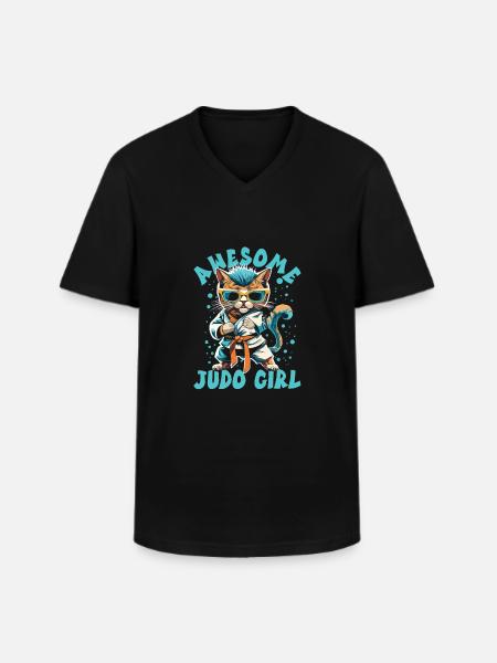 Judo - Men's V-Neck T-Shirt - black