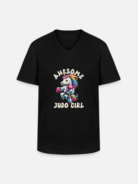 Judo - Men's V-Neck T-Shirt - black