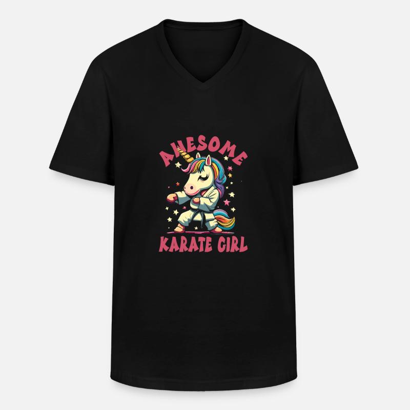 Karate - Männer-T-Shirt mit V-Ausschnitt - Schwarz