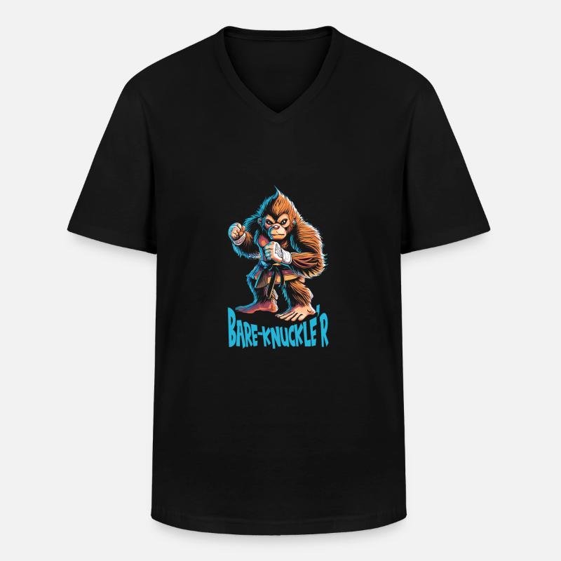 Bare Knuckle - Männer-T-Shirt mit V-Ausschnitt - Schwarz