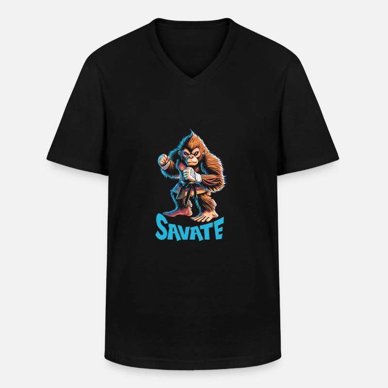 Bare Knuckle - Männer-T-Shirt mit V-Ausschnitt - Schwarz
