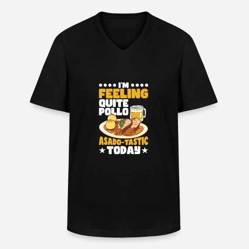 Spanisches Essen - Männer-T-Shirt mit V-Ausschnitt - Schwarz